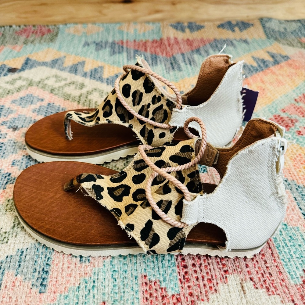 Boutique | Lainey leopard Sparta canvas sandals